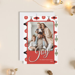 Weihnachten rote personalisierte Familienfotos Joy