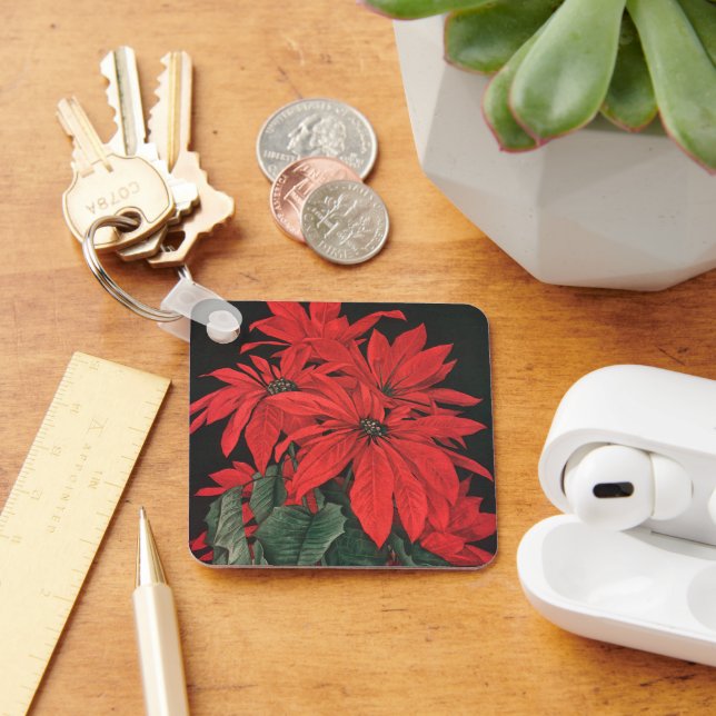 Weihnachten Rote Pflanze Blume Schlüsselanhänger (Schreibtisch)