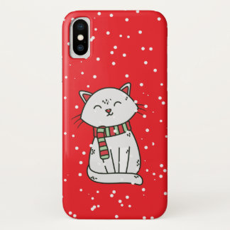 Weihnachten - Rote Schneekatze im Scarf - Fall Case-Mate iPhone Hülle