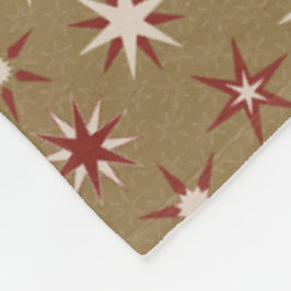 Weihnachten Rote Sterne - auf goldenem Muster. Fleecedecke