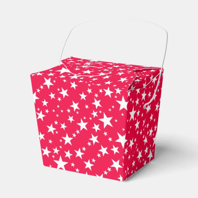 Weihnachten Rote Sterne Elegante Vorlage Geschenkschachtel (Vorderseite)