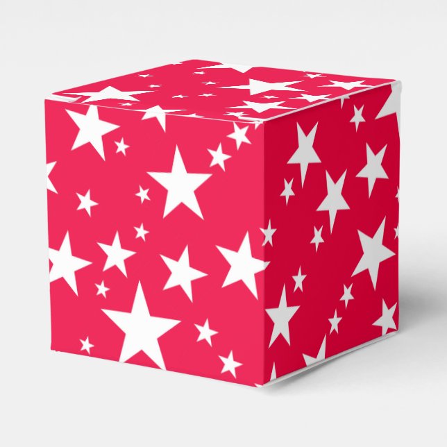 Weihnachten Rote Sterne Elegante Vorlage Geschenkschachtel (Vorderseite)