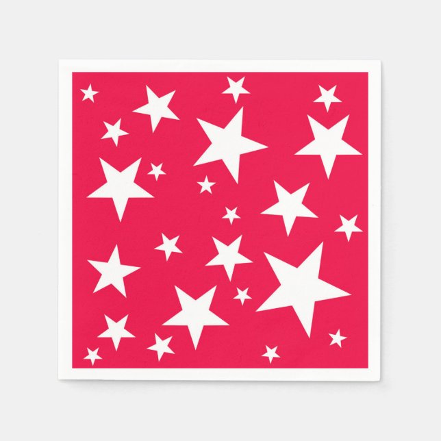 Weihnachten Rote Sterne Elegante Vorlage Serviette (Vorderseite)