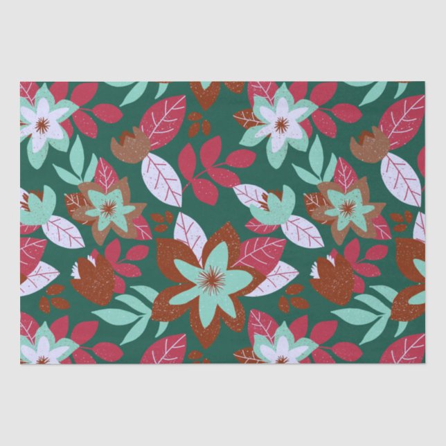 Weihnachten - Roter Blumenstrauß Seidenpapier (Vorderseite)