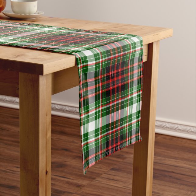 Weihnachten, Roter Grüner Tartan Kariert Mittelgroßer Tischläufer (Beispiel)