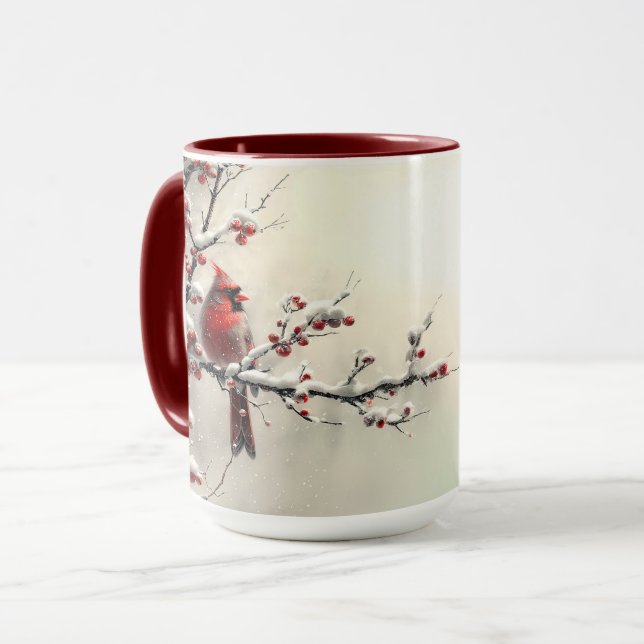 Weihnachten - Roter Kardinal Tasse (Vorderseite Links)