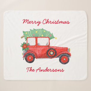 Weihnachten Roter Lkw Urlaub Elegant Weiß Sherpadecke