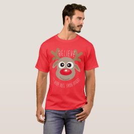 Weihnachten Roter Niedlicher Cartoon Reindeer Fun T-Shirt