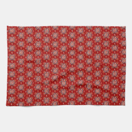 Weihnachten Roter Nordic Folk Snowflake Tuch Napki