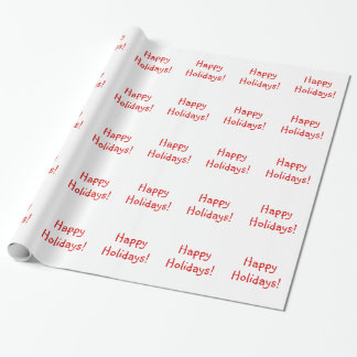 Weihnachten Roter Schriftart Happy Holidays Wünsch Geschenkpapier