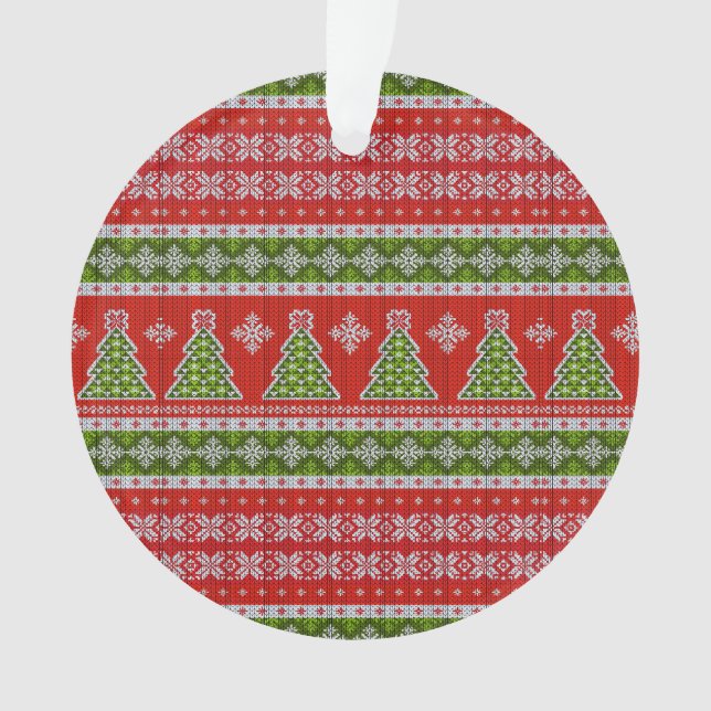 Weihnachten Roter Urlaub Elegant Ornament (Vorderseite)