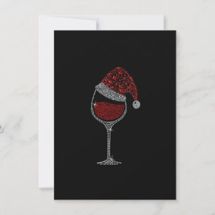 Weihnachten Roter Wein Glas Funny Weihnachtsmannmü Einladung