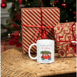 Weihnachten - Rotes Auto & Baum Kaffeetasse