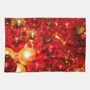 Weihnachten Rotes Glas Decor Baubles Geschirrtuch