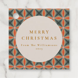 Weihnachten Rotes Grün Mitte Jahrhundert Stars Cus Geschenkanhänger