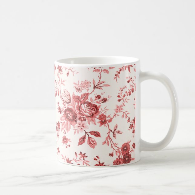 Weihnachten rotes schäbiges Toile Kaffeetasse (Rechts)
