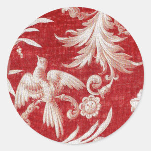 Weihnachten rotes schäbiges Toile Runder Aufkleber