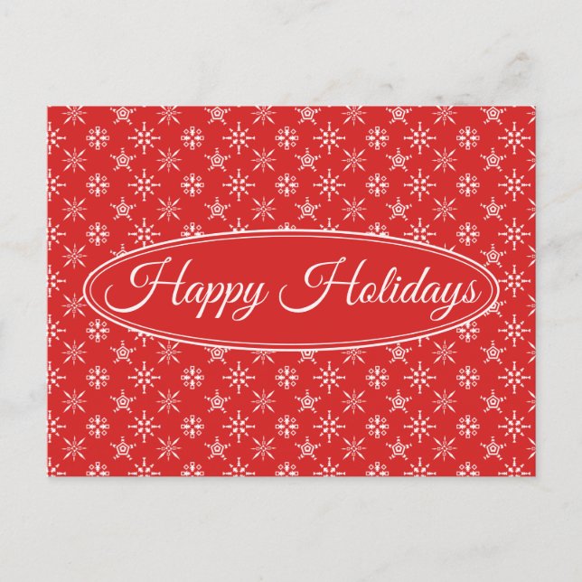 Weihnachten Rotes Weiß Elegante Feiertage Postkarte (Vorderseite)