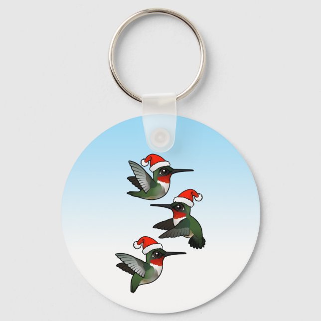 Weihnachten Ruby-throated Hummingbird Schlüsselanhänger (Vorderseite)