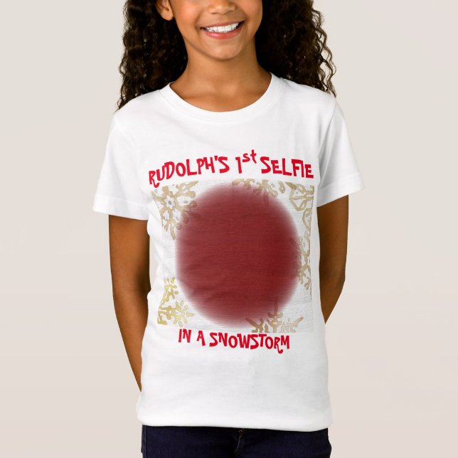 Weihnachten Rudolfs 1. Selfie im Schneesturm T-Shirt (Vorderseite)