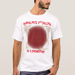 Weihnachten Rudolfs 1. Selfie in einem Schneesturm T-Shirt