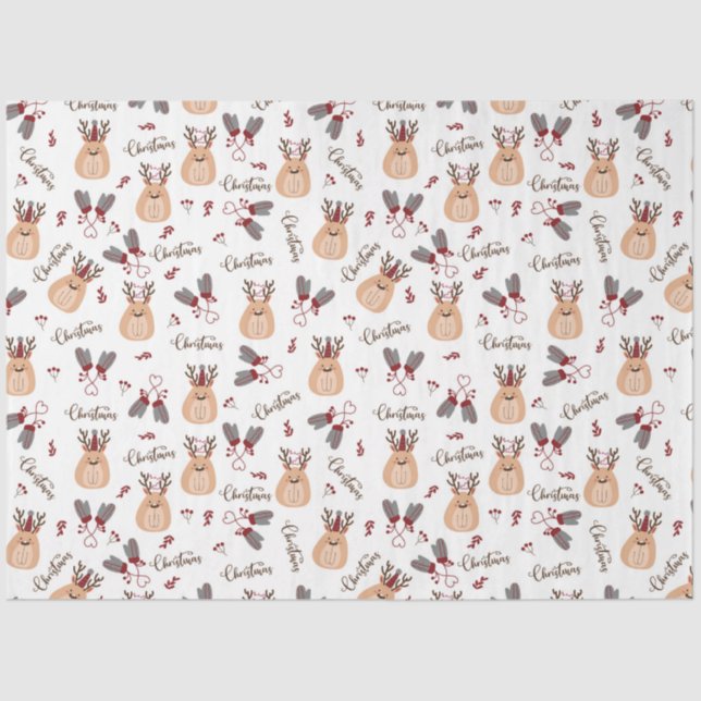 Weihnachten Rudolph und Mittens Seidenpapier (Vorderseite)
