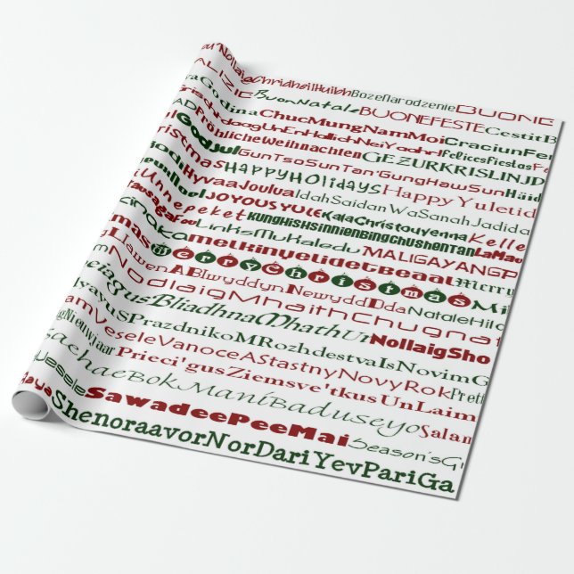 Weihnachten rund um das World TextDesign-Papier Geschenkpapier (Ungerollt)