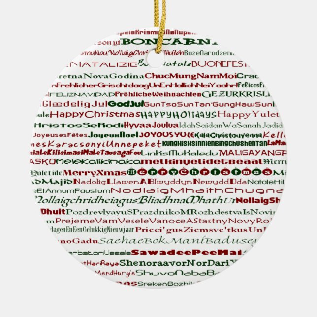Weihnachten rund um die Welt Keramikornament (Vorne)