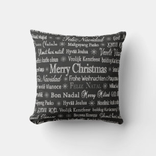 Weihnachten rund um die Welt Typografie Kissen
