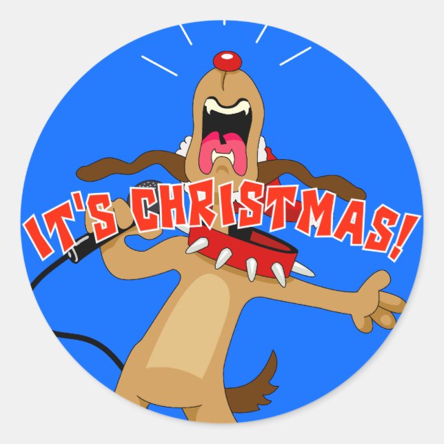 Weihnachten! Runder Aufkleber (Vorderseite)