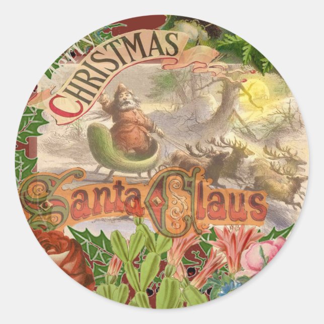 Weihnachten Runder Aufkleber (Vorderseite)