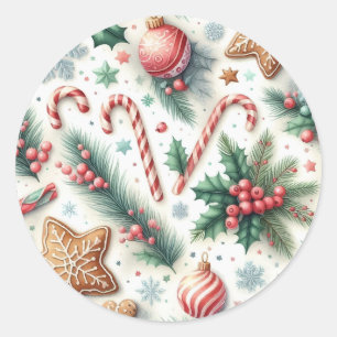 Weihnachten Runder Aufkleber