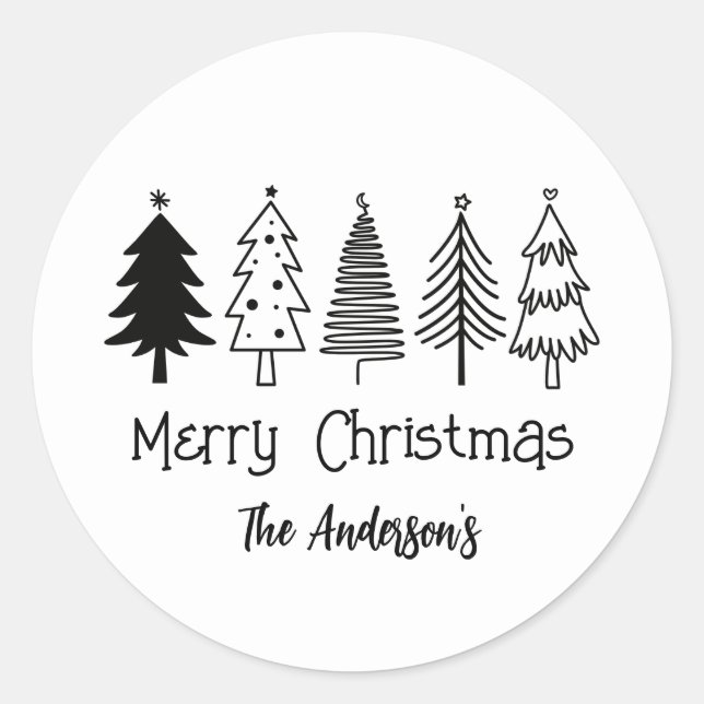 Weihnachten Runder Aufkleber (Vorderseite)
