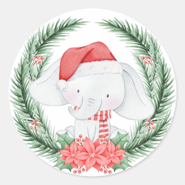 Weihnachten Runder Aufkleber (Vorderseite)