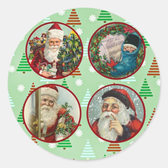Weihnachten Runder Aufkleber (Vorderseite)