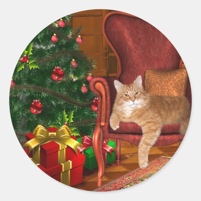 Weihnachten Runder Aufkleber (Vorderseite)