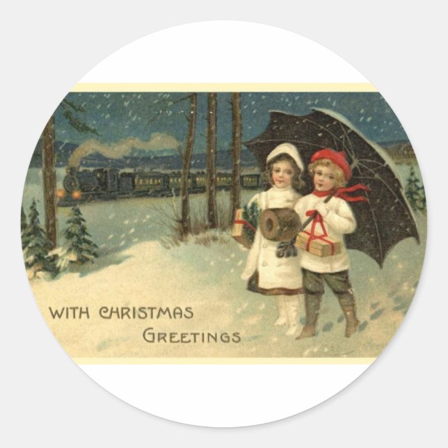 Weihnachten Runder Aufkleber (Vorderseite)