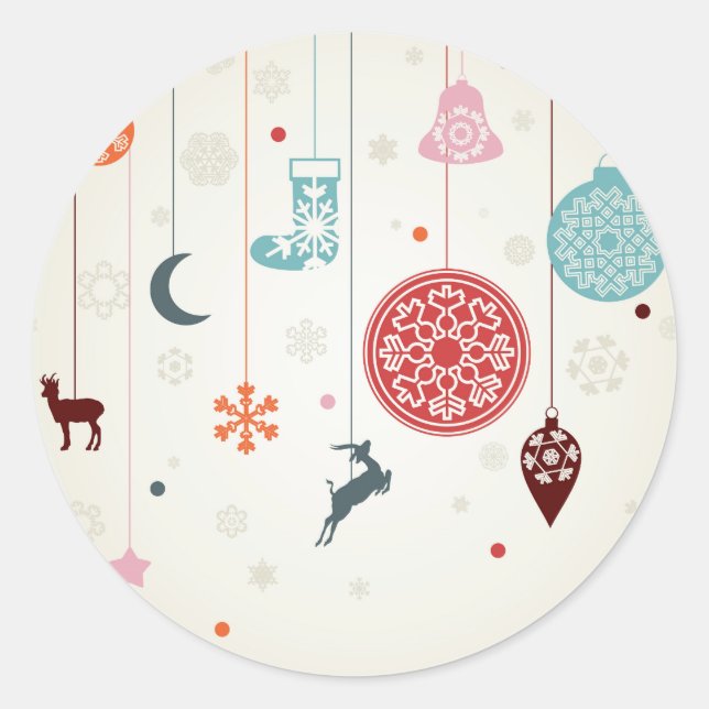 Weihnachten Runder Aufkleber (Vorderseite)