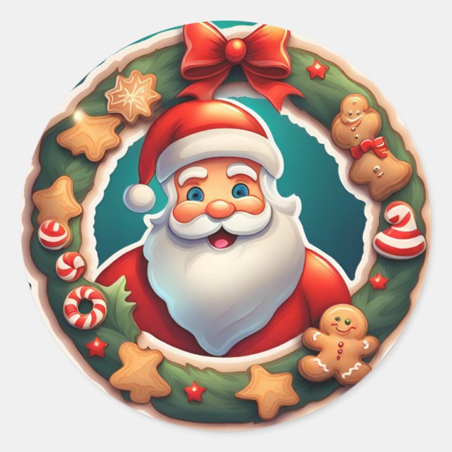 Weihnachten Runder Aufkleber (Vorderseite)