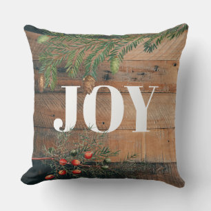 Weihnachten Rustic Wood Joy Kissen