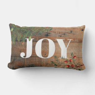 Weihnachten Rustic Wood Joy Lendenkissen
