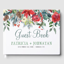Weihnachten rustikal florale elegante Winterhochze Gästebuch