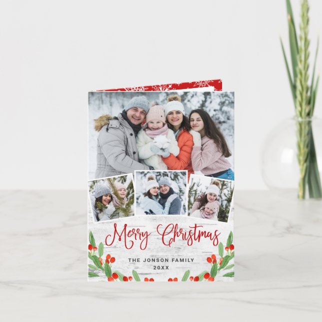 Weihnachten Rustikale Birch Bark 4 FOTO Gruß (Vorderseite)