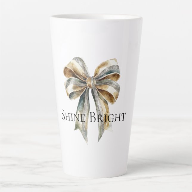 Weihnachten Rustikale grüne Goldbucht Personalisie Milchtasse (Vorderseite)