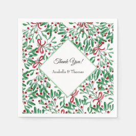 Weihnachten Rustikale Mistletoe Wasserfarbe Handge Serviette