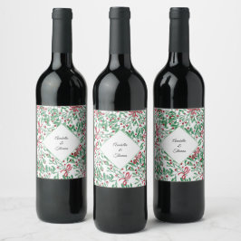 Weihnachten Rustikale Mistletoe Wasserfarbe Handge Weinetikett
