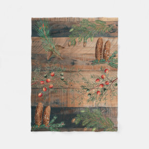 Weihnachten Rustikale Nadelholz Fleecedecke