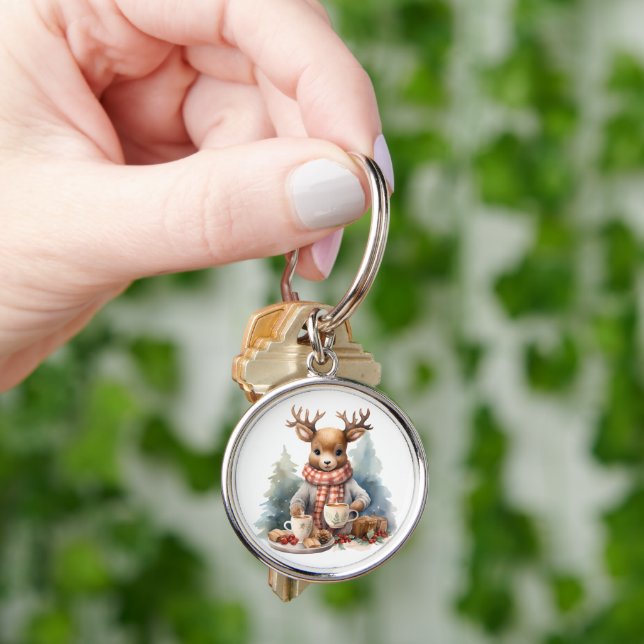 Weihnachten rustikale Vintage Design Schlüsselanhä Schlüsselanhänger (Hand)