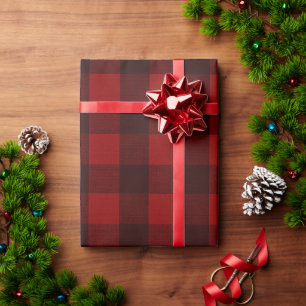 Weihnachten rustikalen Winter kariert rot Geschenkpapier