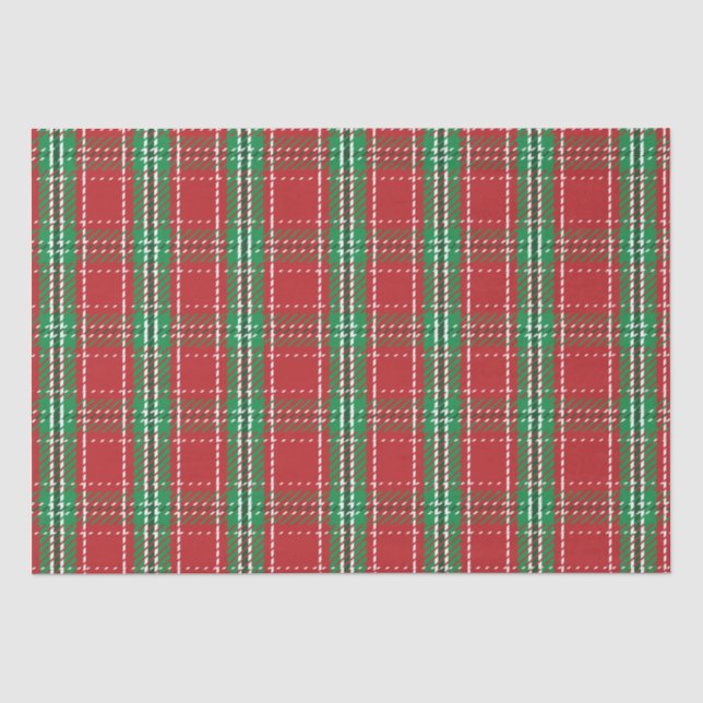 Weihnachten Rustikaler Bauernhof Urlaub Kariert Seidenpapier (Vorderseite)